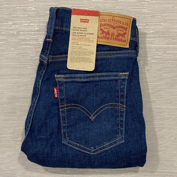 Levi's 720 Jeans Womens 27 x 30 High Rise Super Skinny Medium Wash Stretch Denim - Picture 5 of 15